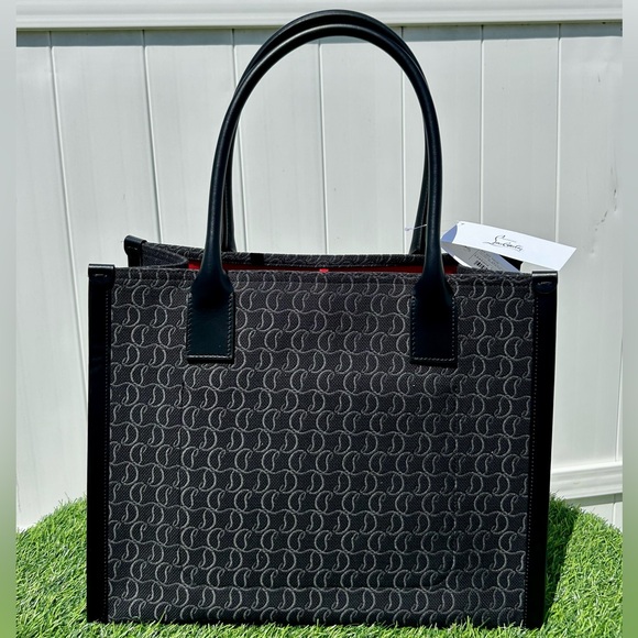 CHRISTIAN LOUBOUTIN BY MY SIDE E/W LARGE TOTE SHOULDER BAG BLACK CL MONOGRAM NEW - Picture 6 of 16